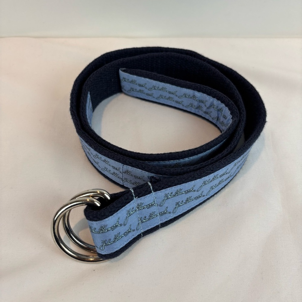 Vineyard Vines John Hancock Blue Cotton Belt Men's M Adjustable D-Ring Preppy